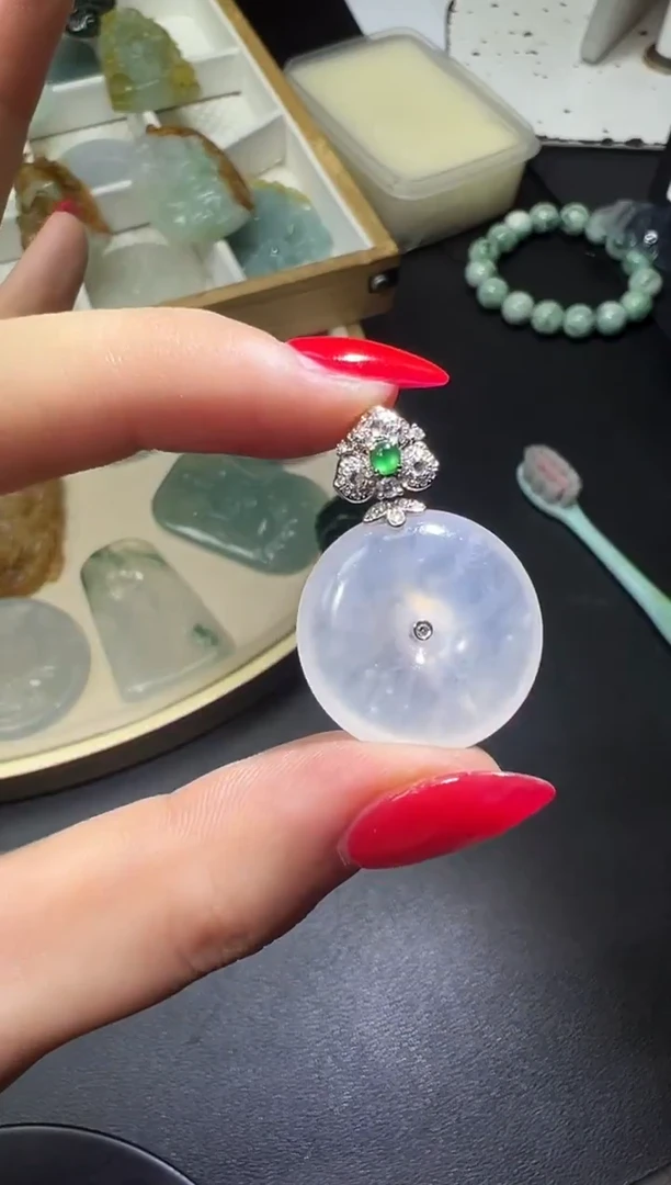 18K金镶嵌定制翡翠不退不换CMH1件-A