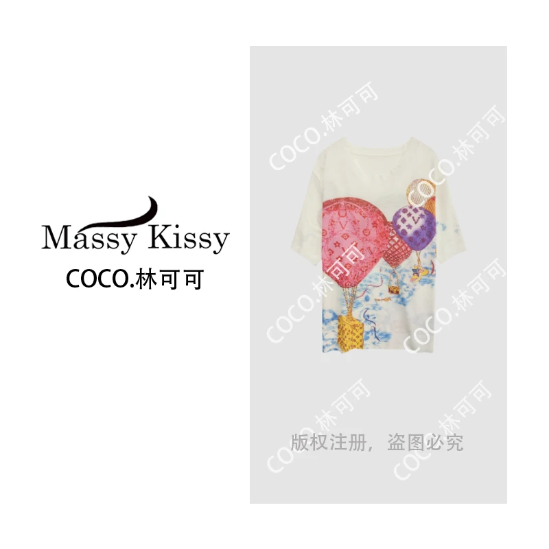 【COCO林可可】桑蚕丝潮流气球图案烫钻针织衫上衣msl512