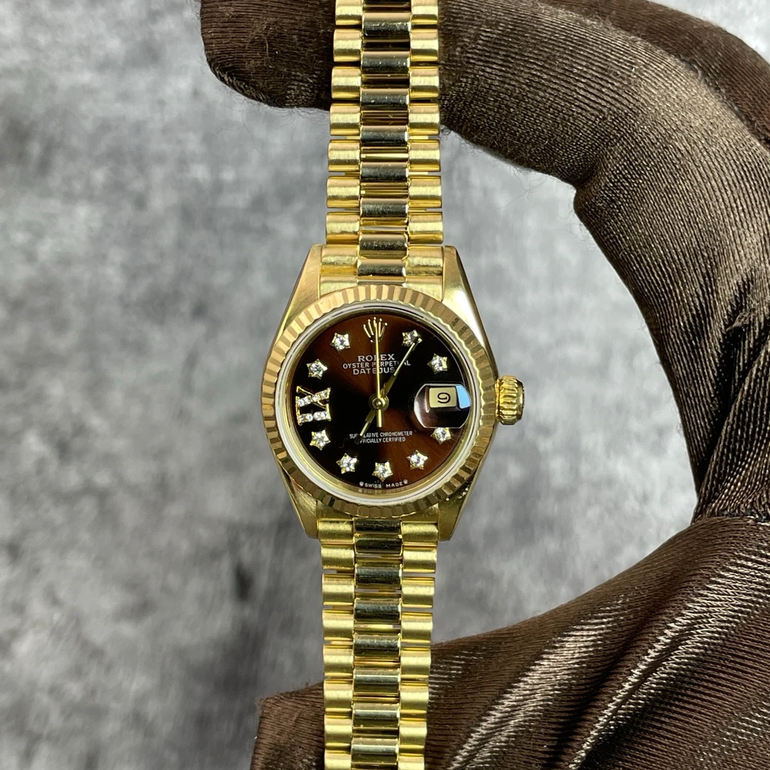 99新 Rolex/劳力士 日志-自动机械-咖星星钻刻牙圈-26mm