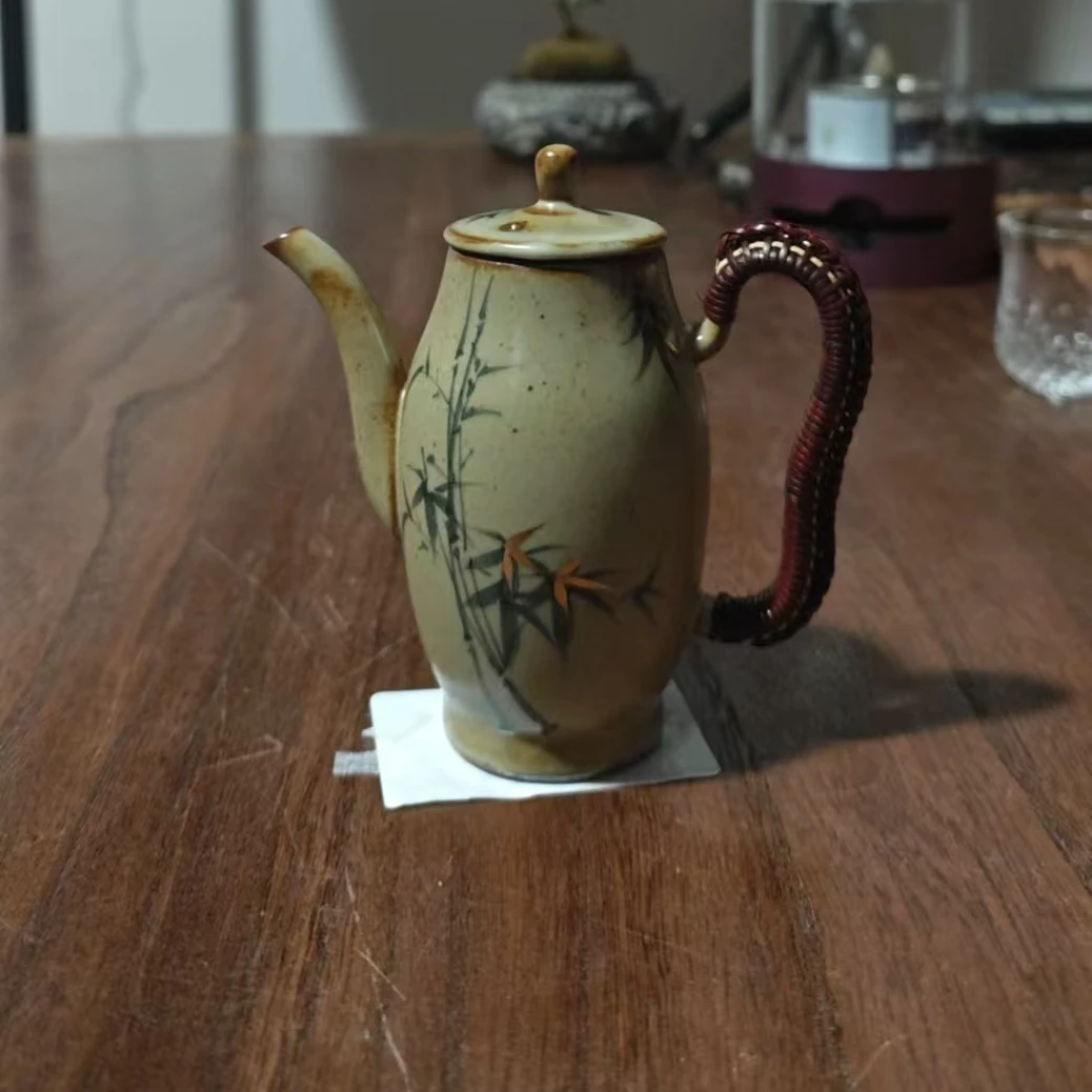 【直播专属】仿古竹小壶+石头壶承6号（平面莲花）  ZH99-23