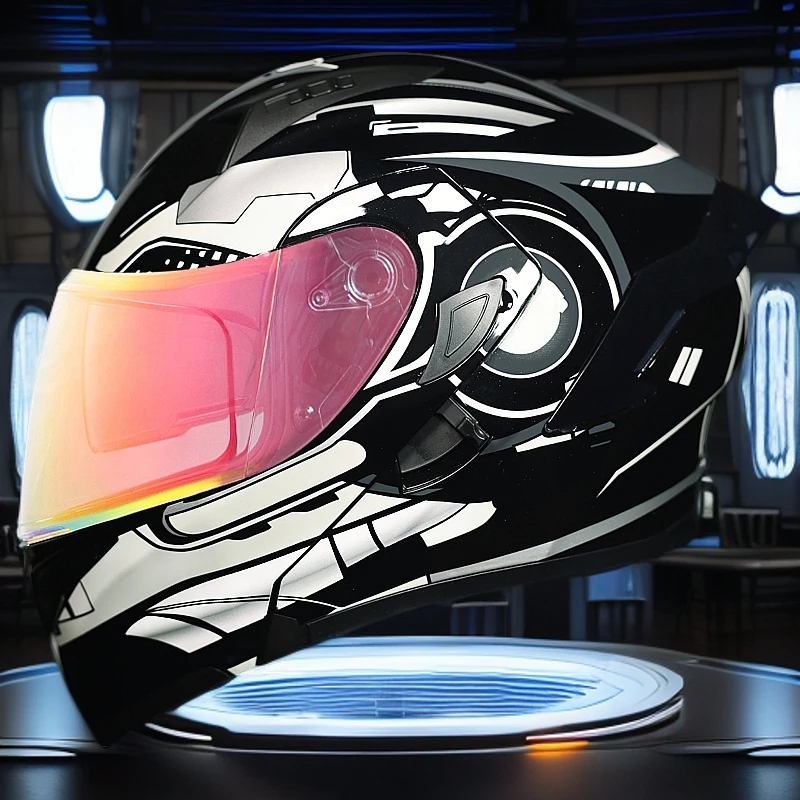 【赠蓝牙礼包】ORZ摩托车头盔男女机车揭面盔四季个性新国标A类3C