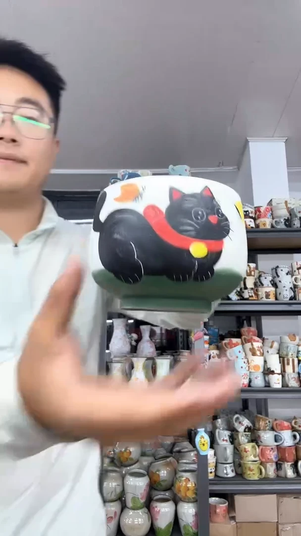 陶瓷黑小猫杯子陶瓷