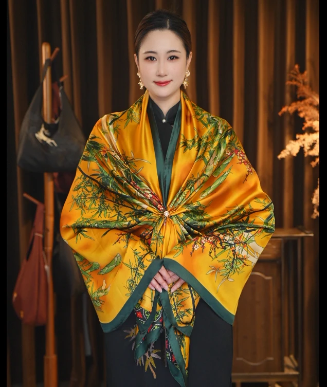 1-671【富贵竹】 丽景段80X180左右丝巾长巾