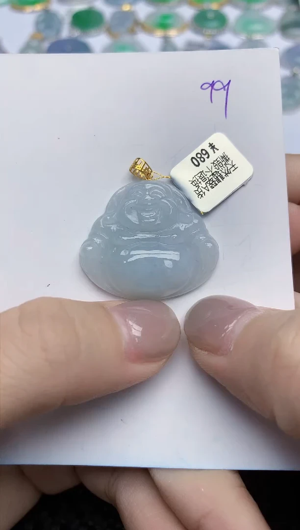 【闪购商品】翡翠颈饰18K金镶嵌天然翡翠A货