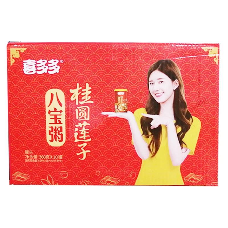 喜多多 桂圆莲子八宝粥罐头 360g*10罐/箱