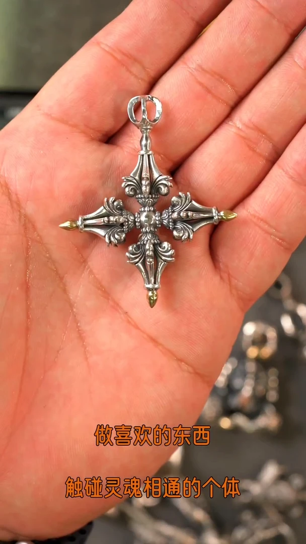 吊坠925银无十字金刚杵925-19