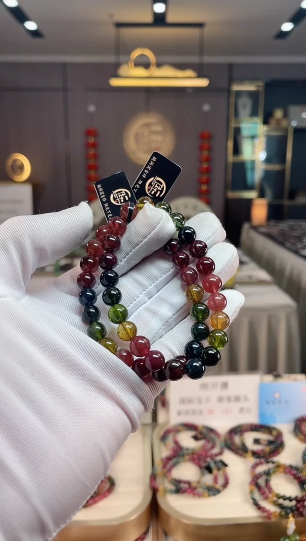 未镶嵌老矿碧玺彩虹单圈手串8mm+碧玺（多样性发一条） xion