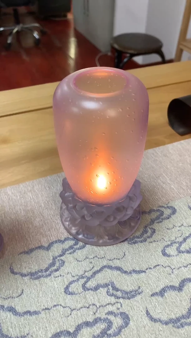 莲花琉璃烛台紫色