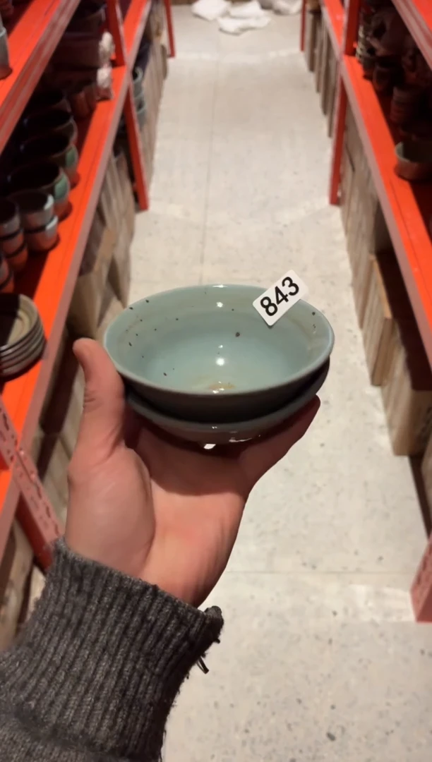 瓷片要*睡843蓝麻点饭碗2个