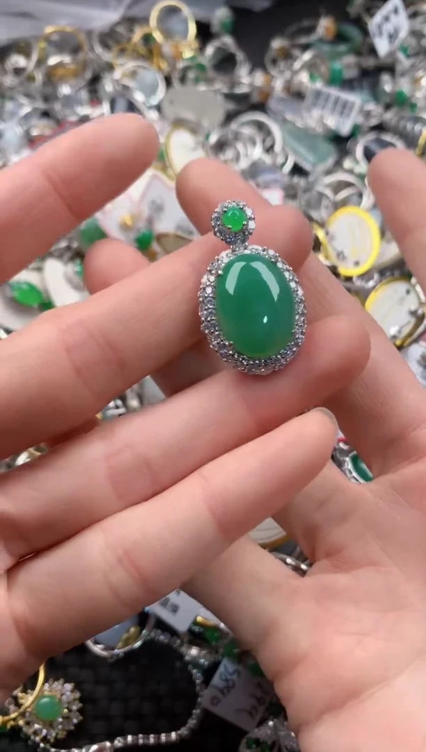 银S925镶嵌戒指翡翠111    9