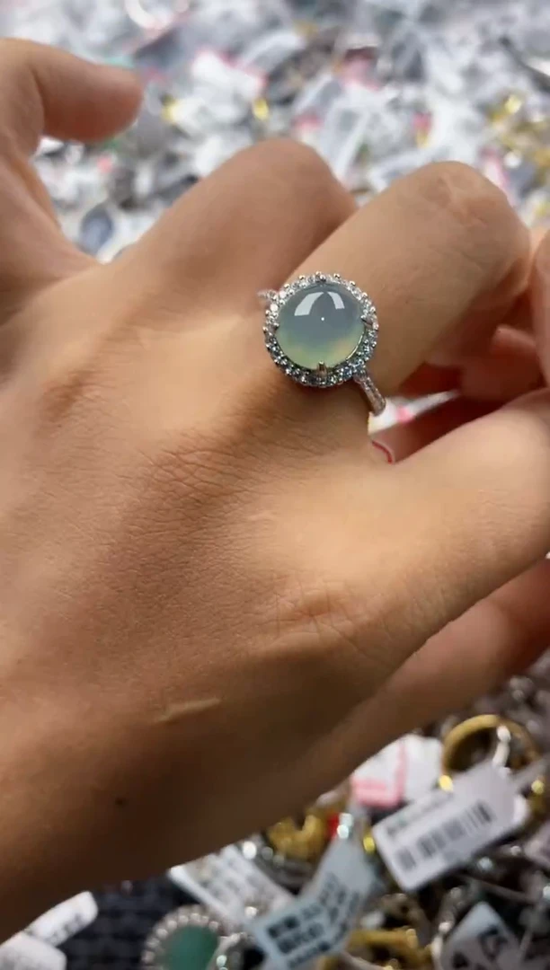 银S925镶嵌戒指翡翠8888---2