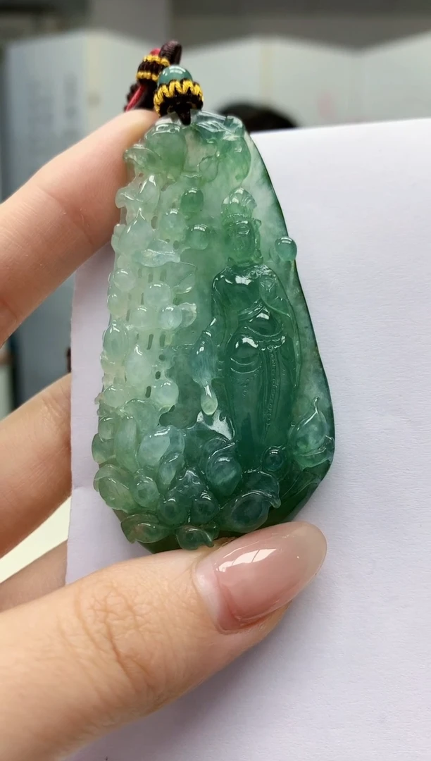 【闪购商品】定制翡翠未镶嵌4969jw-毛货挂件87