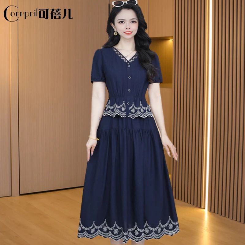 【可蓓儿】品牌小个子气质连衣裙女2025新款夏减龄时尚洋气显瘦裙子