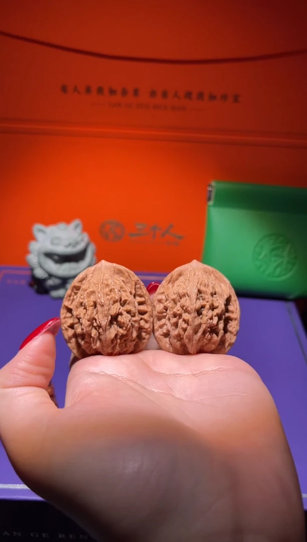 吊坠文玩核桃 43号麦穗虎头六面精配