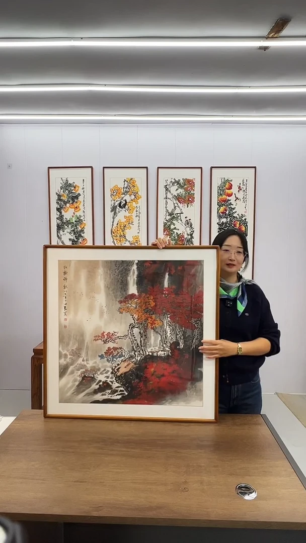 国画董海君  80*80 红树醉秋