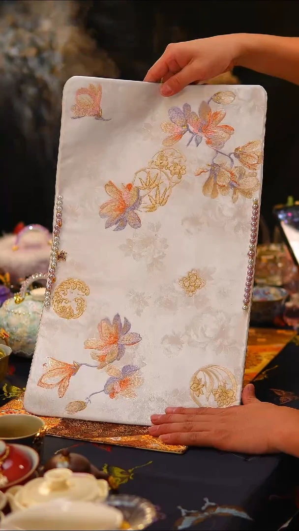 056茶席茶席50x30cm白色玉兰花