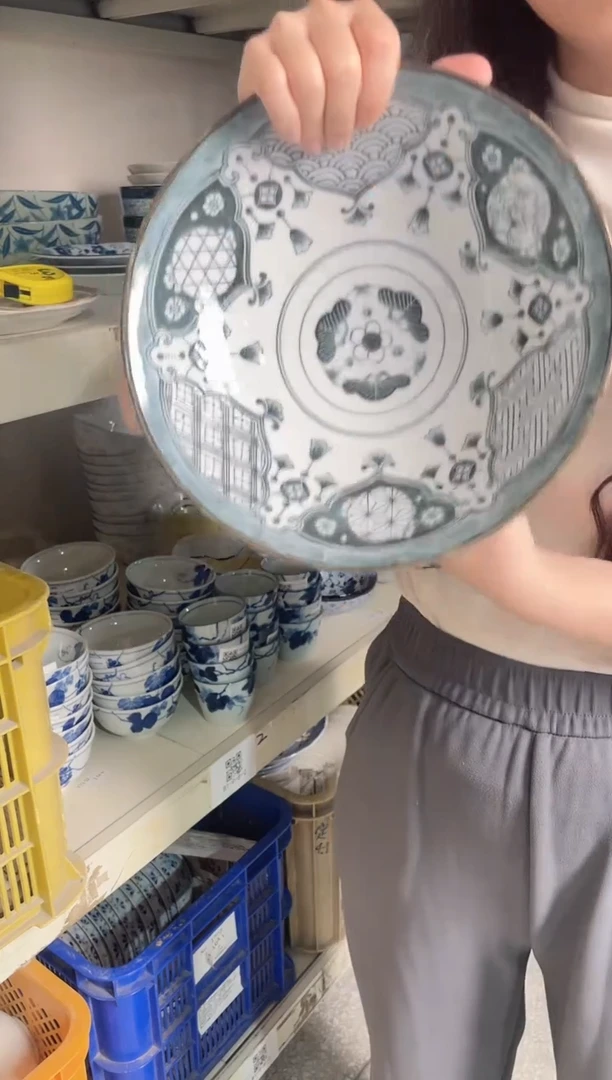 陶瓷璎珞纹9.8英寸大钵 微瑕