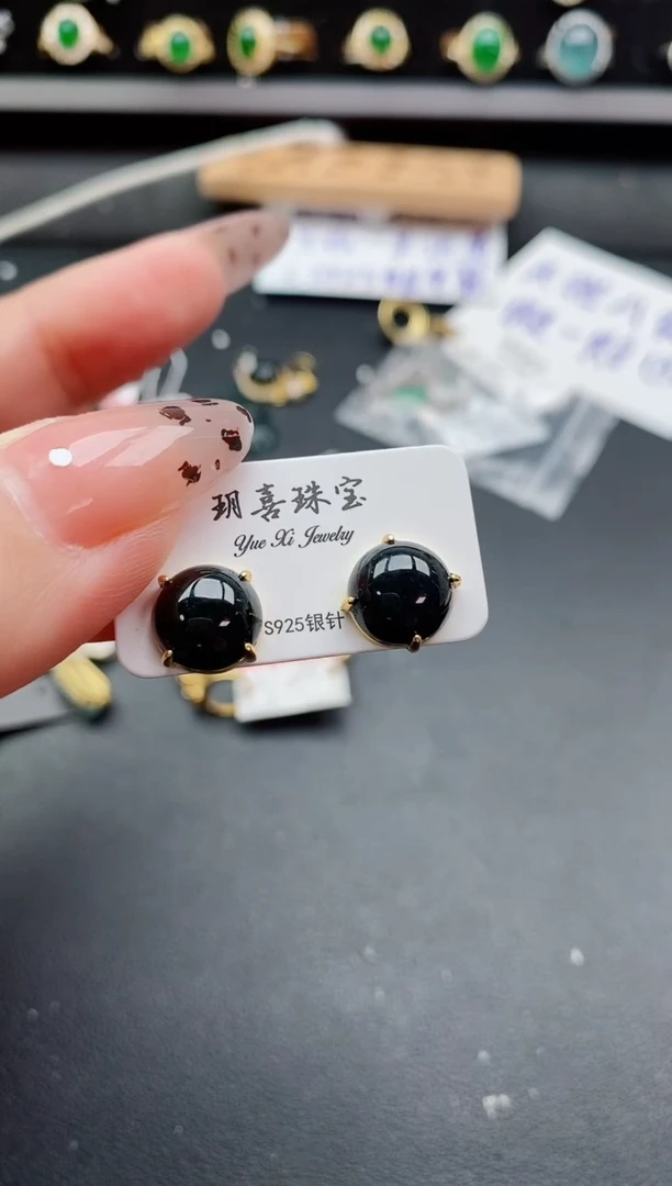 银S925镶嵌戒指翡翠1