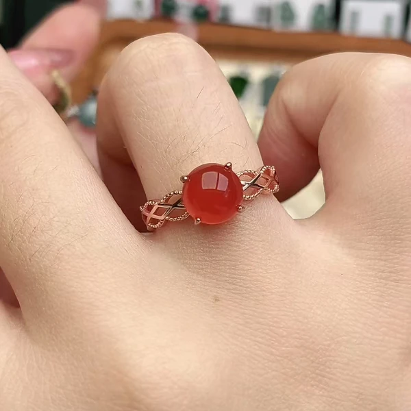 鑫辰珠宝银镶嵌设计款开口女戒指时尚百搭