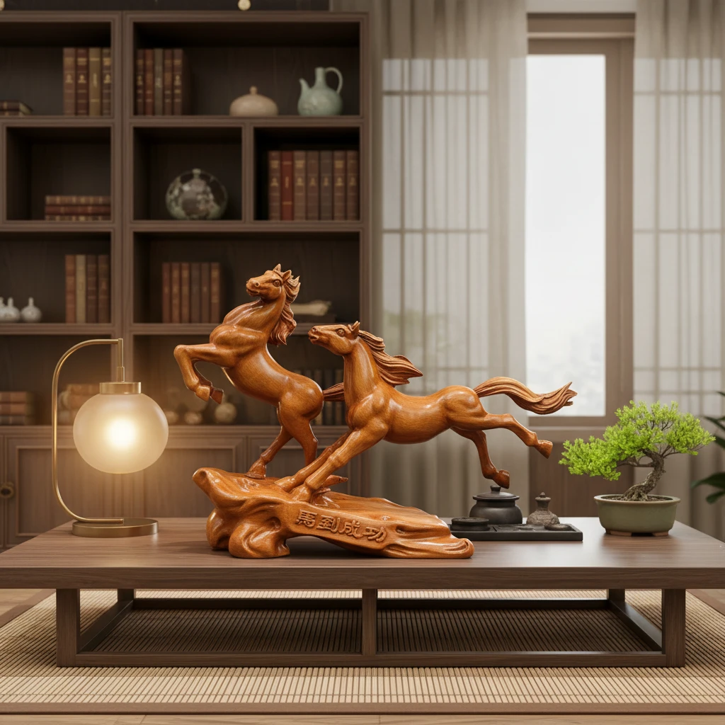 马到成功双马家居工艺品摆件（22*18）