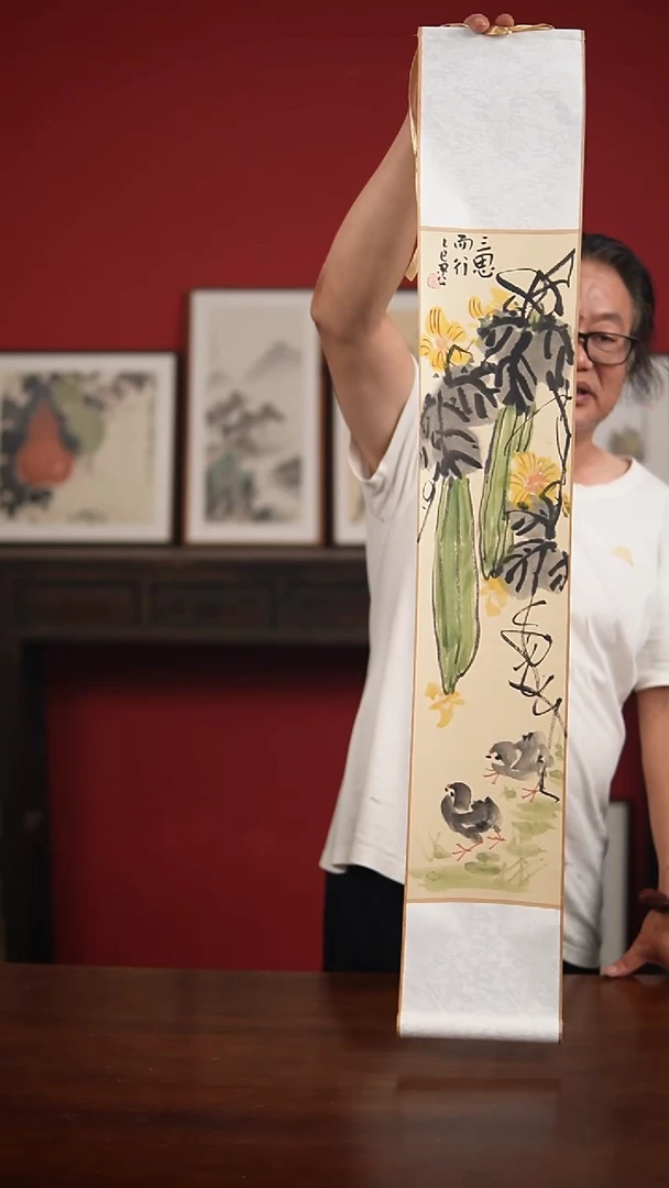 国画手绘-17*110卷轴-李庆云作品
