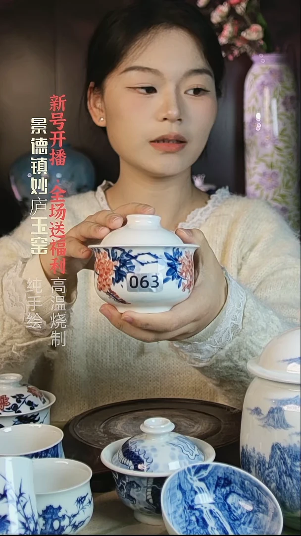 盘陶妙庐玉窑盖碗063