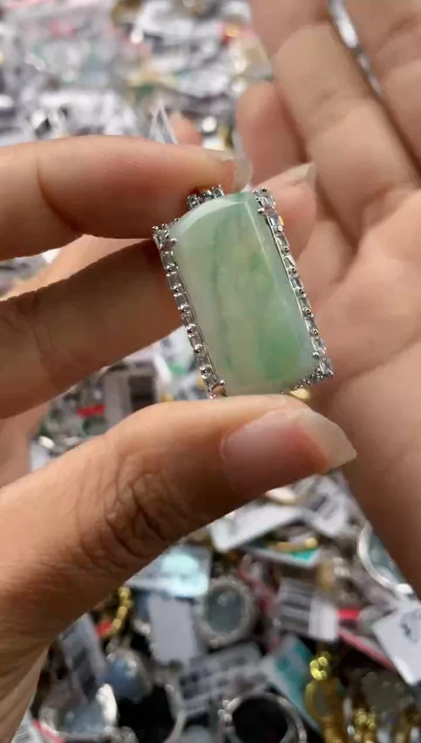 银S925镶嵌戒指翡翠666    7