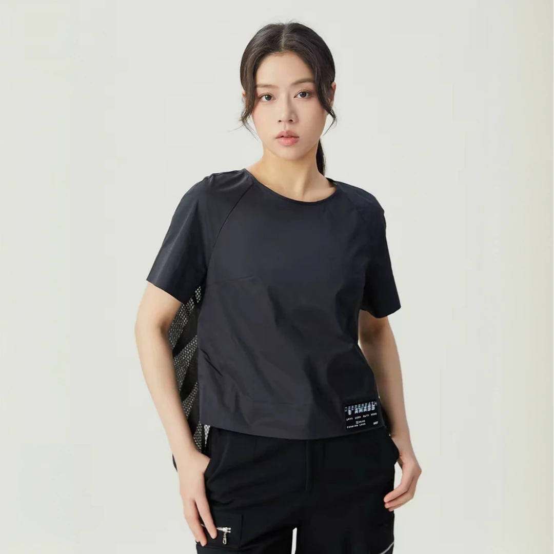 AMASS/阿玛施品质女装质感舒适随性简约圆弧形短袖上衣5300921