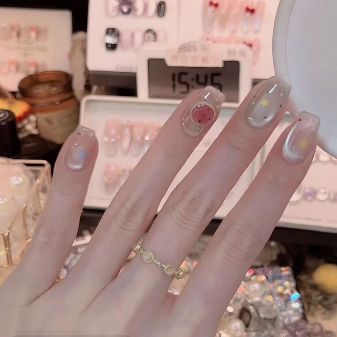 西瓜耶耶- painted clear bow 纯手工穿戴甲 10片装