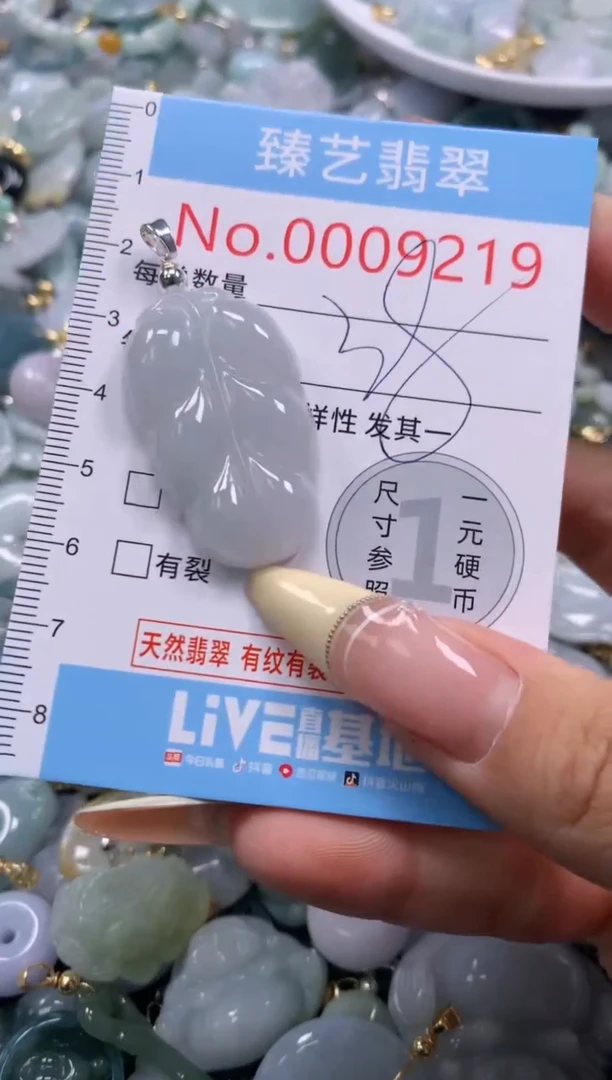 翡翠未镶嵌颈饰含绳0009219