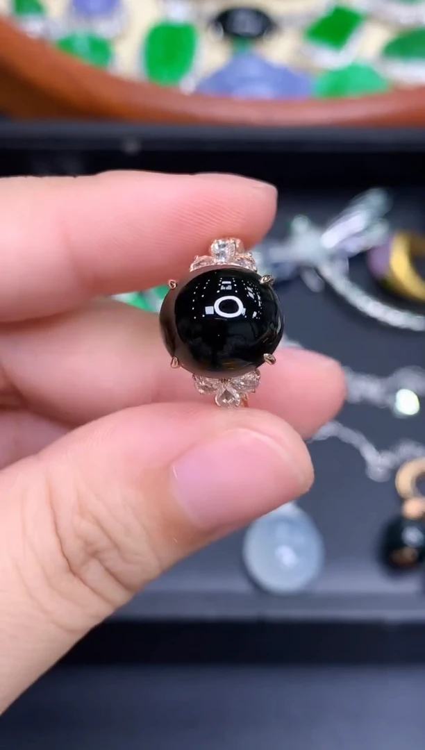 18K金镶嵌戒指翡翠603-中国好珍宝