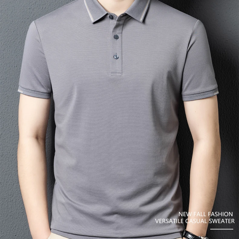 Fazeya/彩羊男士短袖纯色夏季合体型Polo衫高档休闲