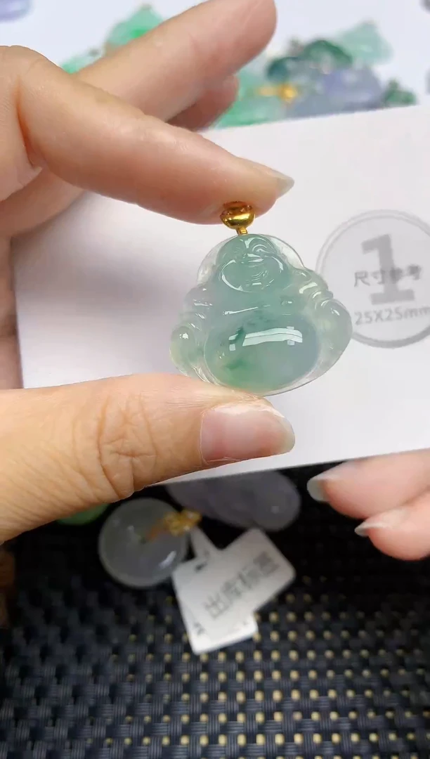 颈饰18K金镶嵌翡翠天然缅甸A货翡翠百元以上9元证书费自理