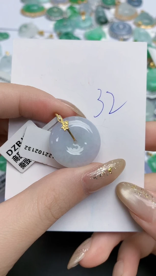 【闪购商品】翡翠颈饰18K金镶嵌天然缅甸翡翠A货