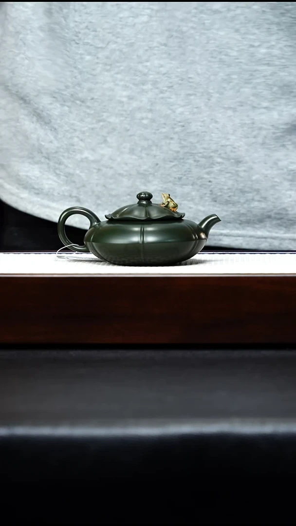 茶杯紫砂宜兴紫砂青蛙莲子