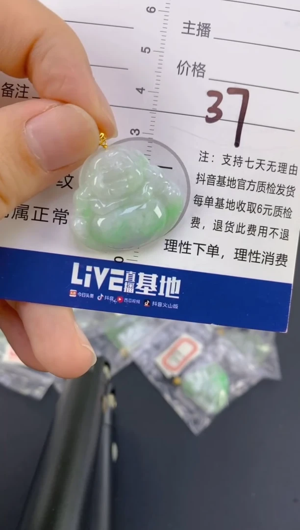 【闪购商品】翡翠颈饰18K金镶嵌天然A货翡翠  37