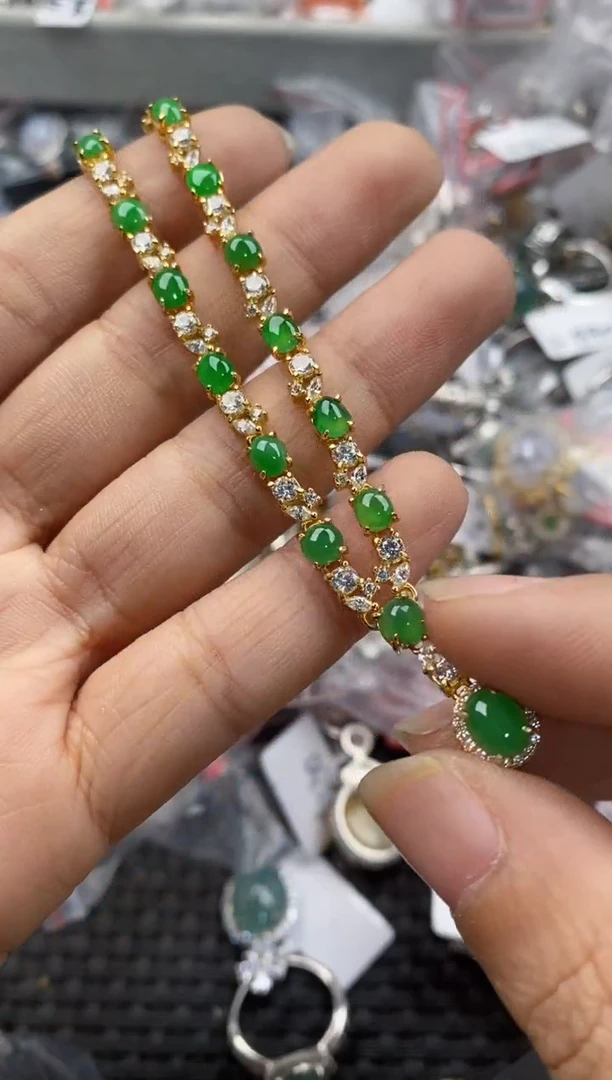 银S925镶嵌戒指翡翠555----1
