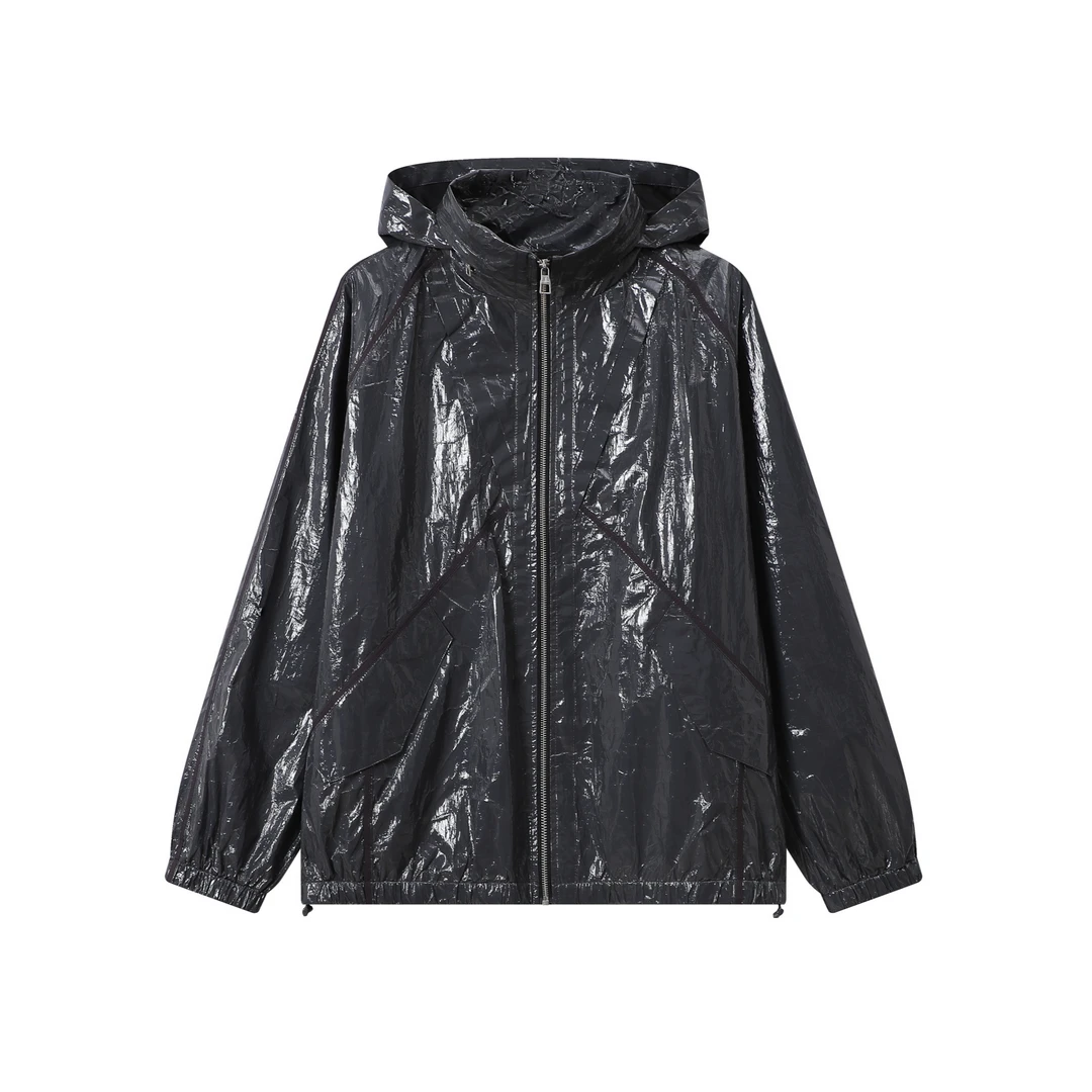 【TR】470-1093470外套 春秋连帽抗风亮面夹克 男女同款