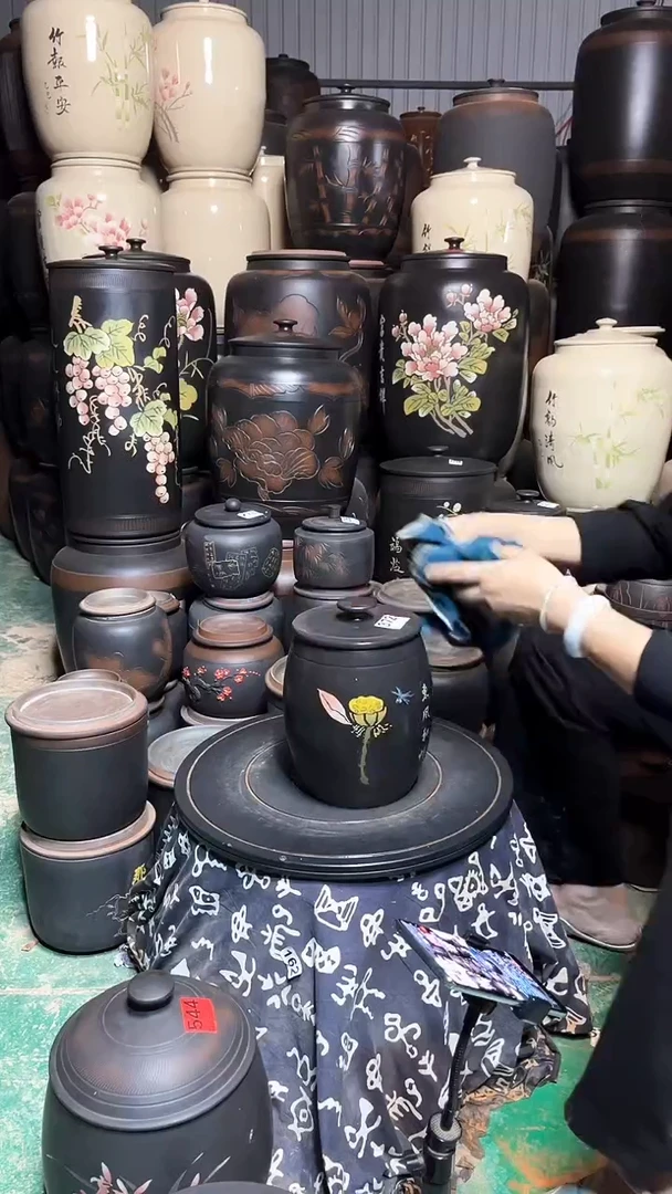 罐瑕疵茶叶罐  372 高柱彩填