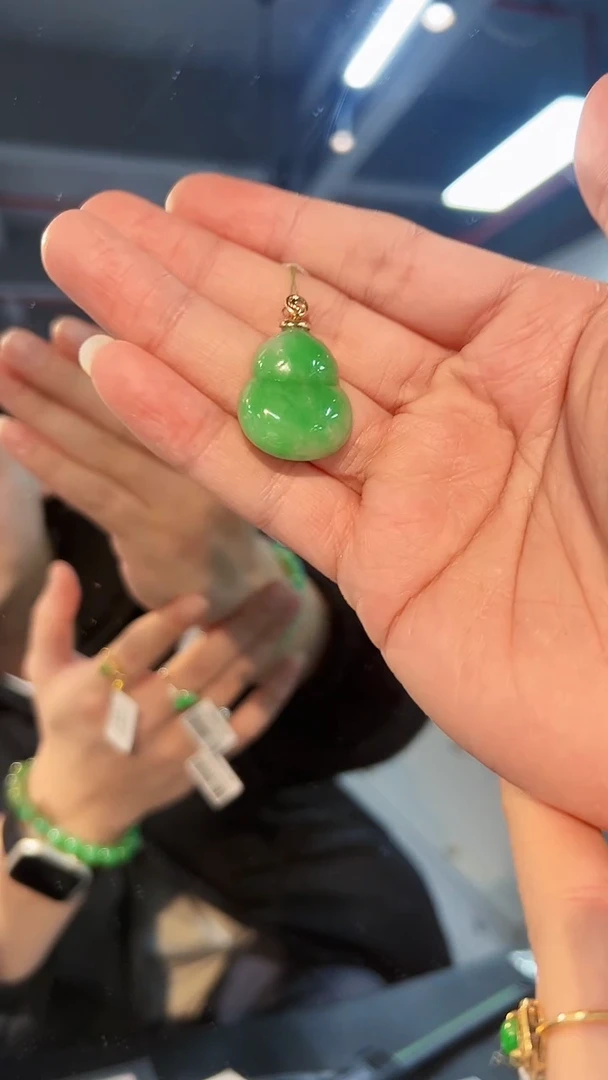 【闪购商品】翡翠颈饰18K金镶嵌缅料A货/支持复检/一件
