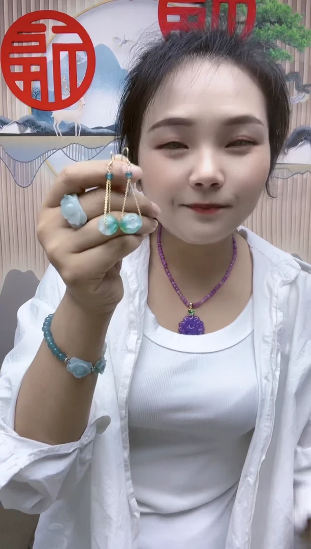 翡翠未镶嵌耳饰A04SDFSDFDSFDS