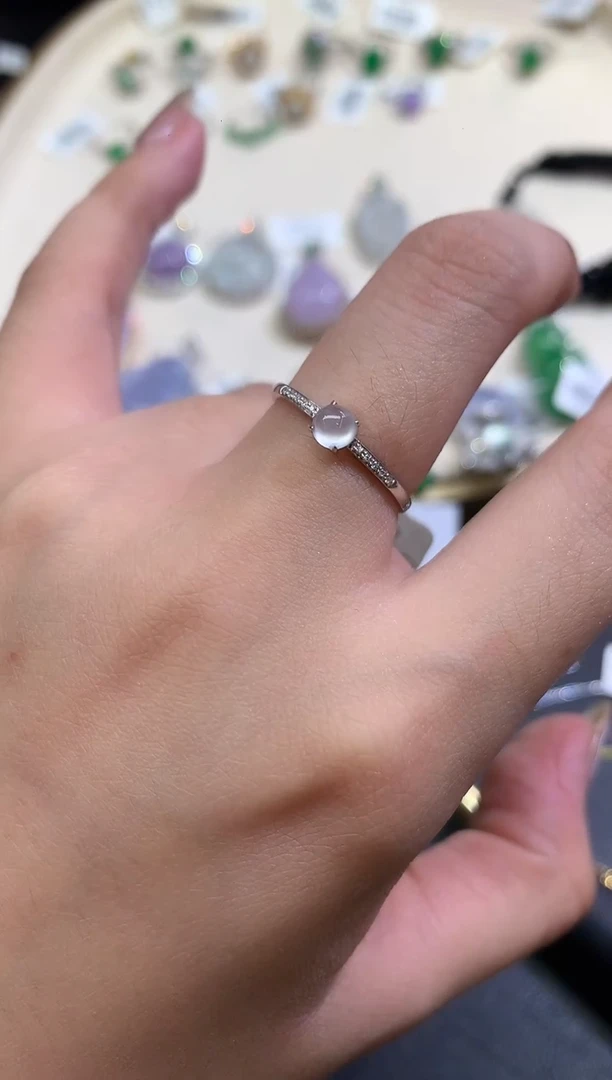 18K金镶嵌戒指翡翠E217|980