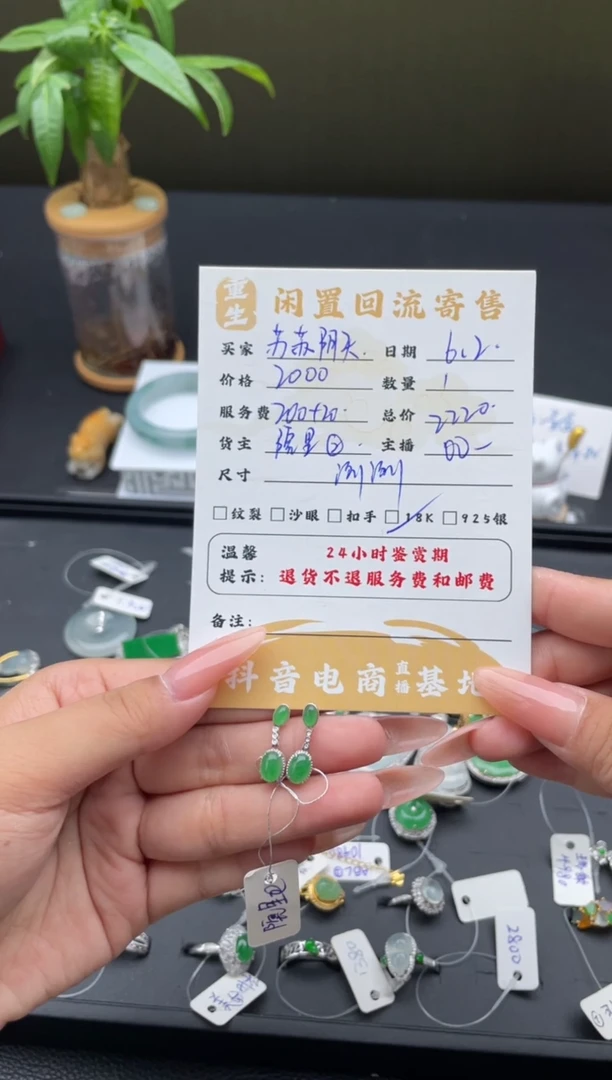 翡翠18K金镶嵌颈饰耳饰