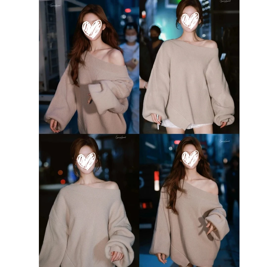 许妍同款“心机女孩” 慵懒毛衣宽松秋冬