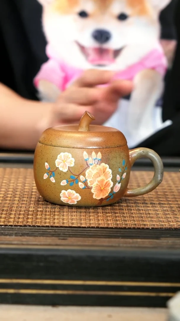 茶壶紫砂11《苹果盖杯》柴烧