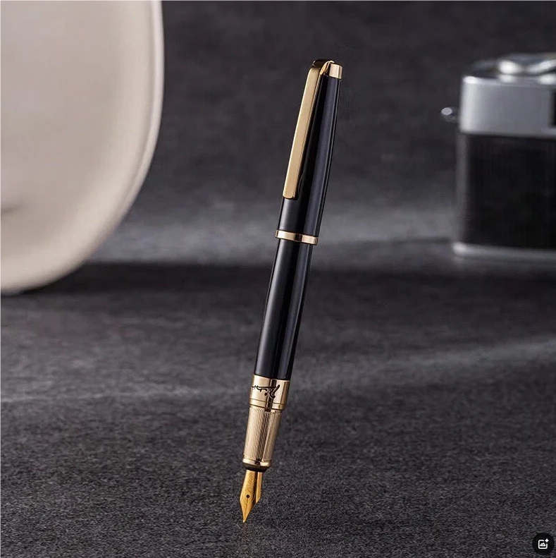 毕加索钢笔918铱金笔男女商务办公学生练字硬笔黑金夹0.5mm