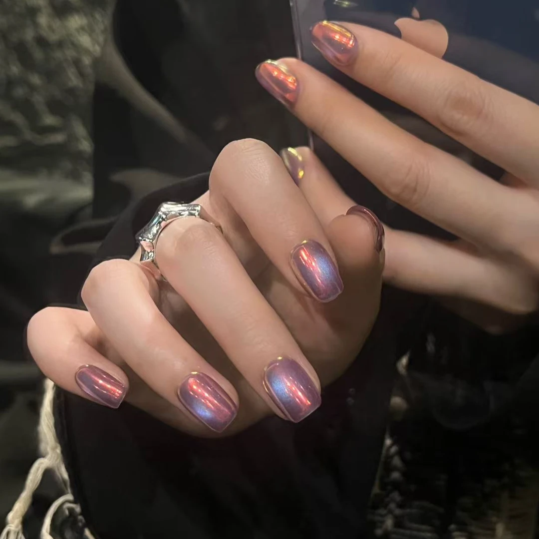 「S1077美人鱼」新锐设计师款偏光猫眼纯手工穿戴甲18种甲型定制