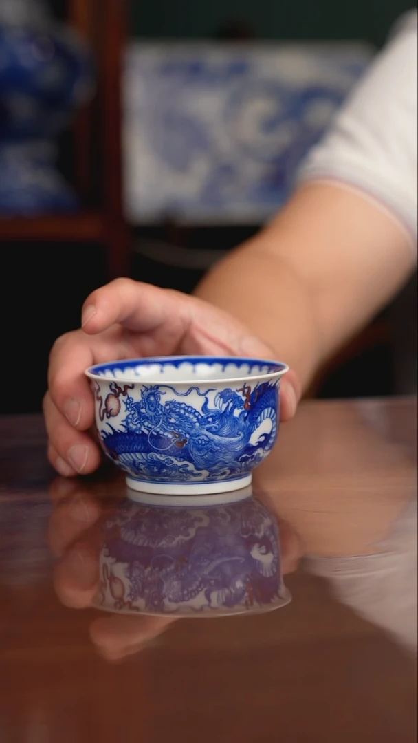 自成堂柴窑青花釉里红