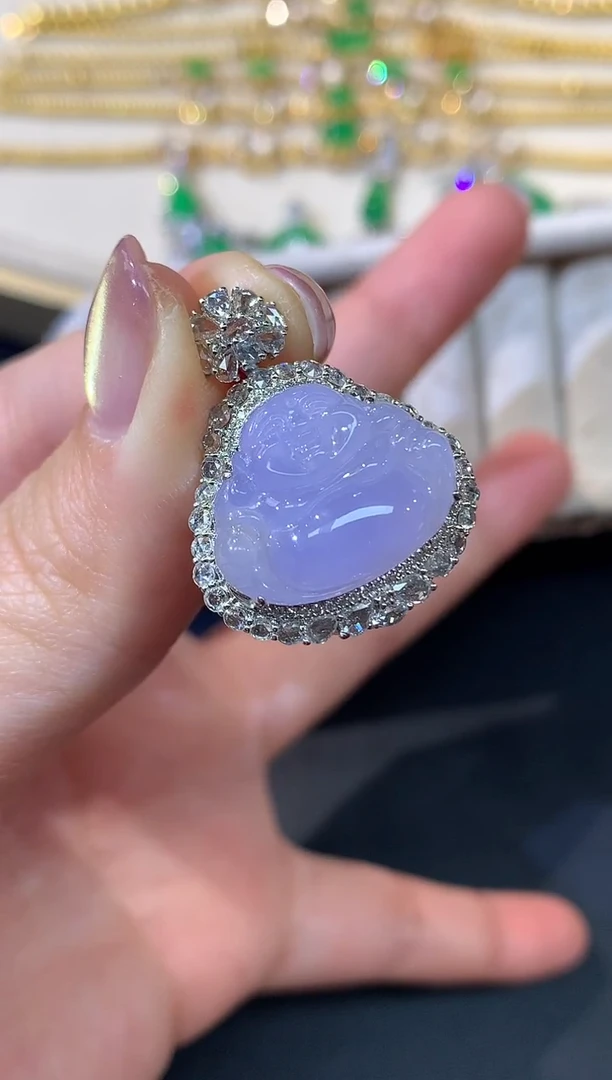 吊坠(不含链)18K金镶嵌翡翠Q105|16800