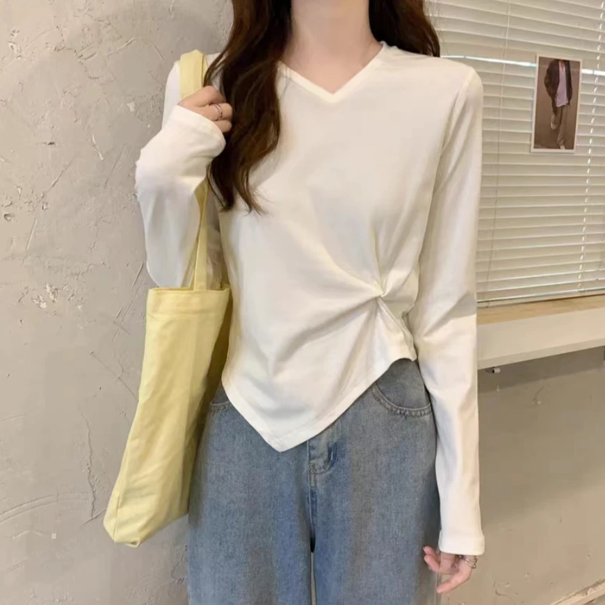 胖MM水 19大码女装秋季新款小清新遮肚T恤长袖显瘦百搭上衣打底